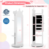 Kids Room Furniture Set Princess Vanity Table and Stool Set with Mirror and Drawer