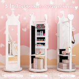 Kids Room Furniture Set Princess Vanity Table and Stool Set with Mirror and Drawer