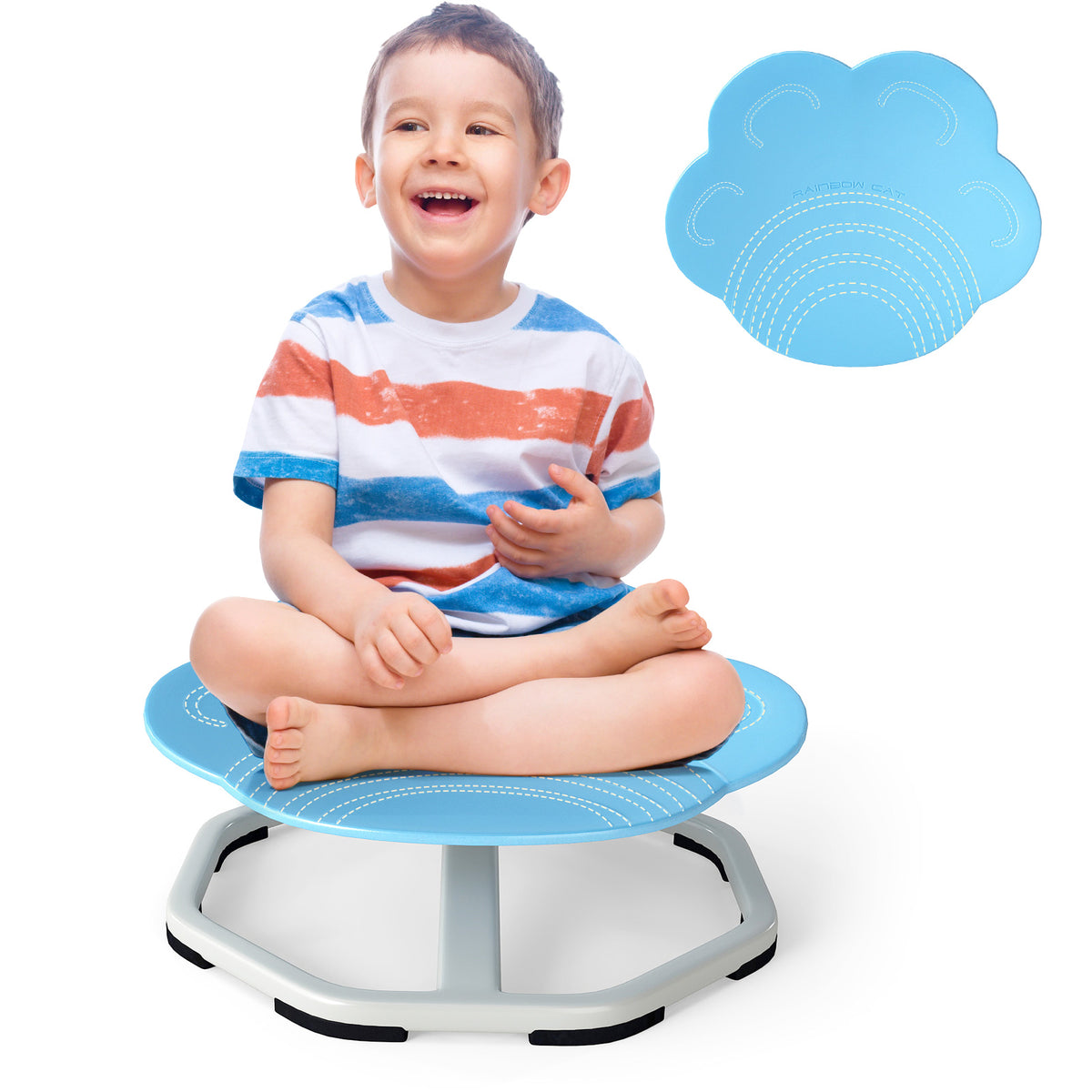Kids Sensory Swivel Chair Cat Claw 360Â° Spinning Chair with Non-Slip Metal Base