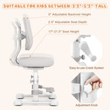 Kids Study Chair with Adjustable Double Backrest and Footrest
