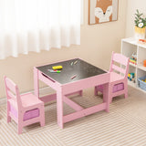 Kids Table Chairs Set With Storage Boxes Blackboard Whiteboard Drawing
