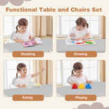 Kids Table and Chair Set with Building Blocks