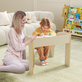 Kids Table and Chair Set with Wide Tabletop and Curved Edges for Kids Room