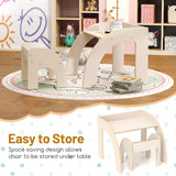Kids Table and Chair Set with Wide Tabletop and Curved Edges for Kids Room
