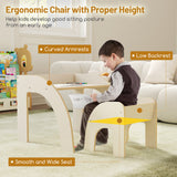 Kids Table and Chair Set with Wide Tabletop and Curved Edges for Kids Room