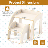 Kids Table and Chair Set with Wide Tabletop and Curved Edges for Kids Room