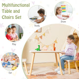 3 Pieces Kids Table and Chairs Set for Arts Crafts Snack Time