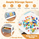 4 in 1 Kids Toddler Activity Table and Chairs Set with Reversible Tabletop