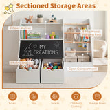 Kids Toy Storage Organizer with Flip-up Blackboard