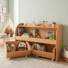Kids Toy Storage Organizer with 2 Rolling Drawers & 3-Tier Bookshelf for Playroom