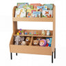 Kids Toy Storage Organizer Wooden Montessori Bookshelf with 2 Storage Bins