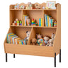 Kids Toy Storage Organizer Wooden Montessori Bookshelf with 5 Storage Cubes