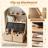 Kids Toy Storage Organizer with Flip-up Blackboard