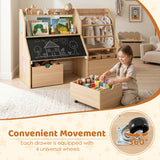 Kids Toy Storage Organizer with Flip-up Blackboard