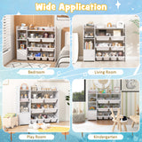 4-Tier Kids Bookshelf and Toy Storage Rack with 8 Toy Organizer Bins