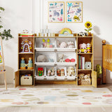 Kids Toy Storage and Bookshelf with Boxes and Open Shelves