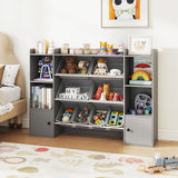 Kids Toy Storage and Bookshelf with Boxes and Open Shelves