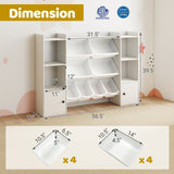 Kids Toy Storage and Bookshelf with Boxes and Open Shelves