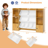 Kids Toy Storage and Bookshelf with Boxes and Open Shelves