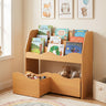 Kids Toy Wooden Storage Organizer with 2 Rolling Drawers for Kids Room