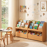 Kids Toy Wooden Storage Organizer with 2 Rolling Drawers for Kids Room