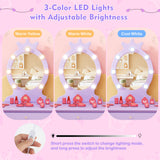 Kids Vanity Set with Lighted Mirror with Adjustable Brightness and Large Drawer