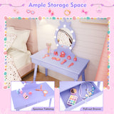 Kids Vanity Set with Lighted Mirror with Adjustable Brightness and Large Drawer