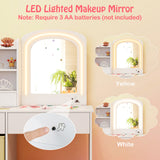 Kids Vanity Set with Lighted Mirror Makeup Desk and Chair Set with Drawers