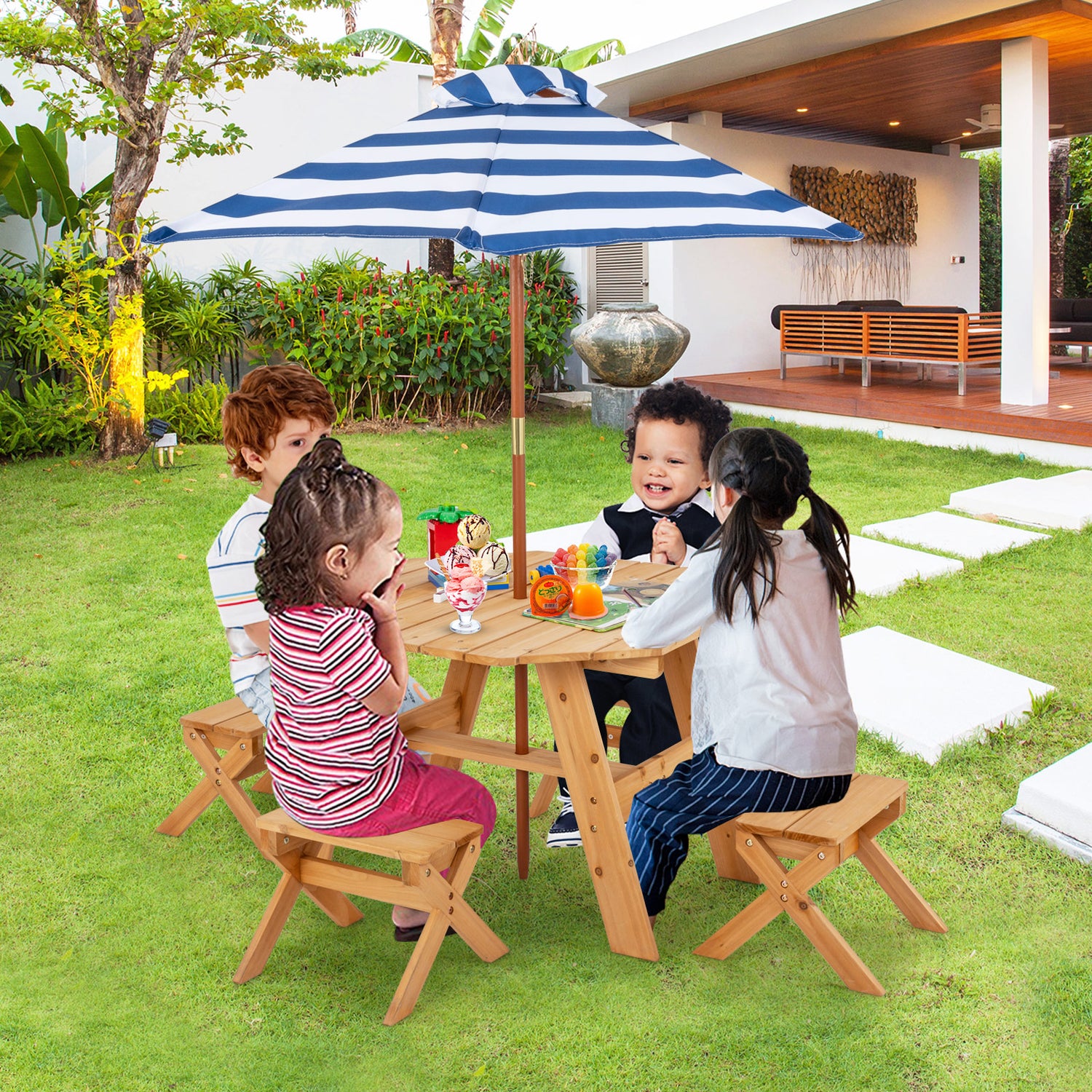 Kids Wooden Table Set for Children Aged 3+ Years