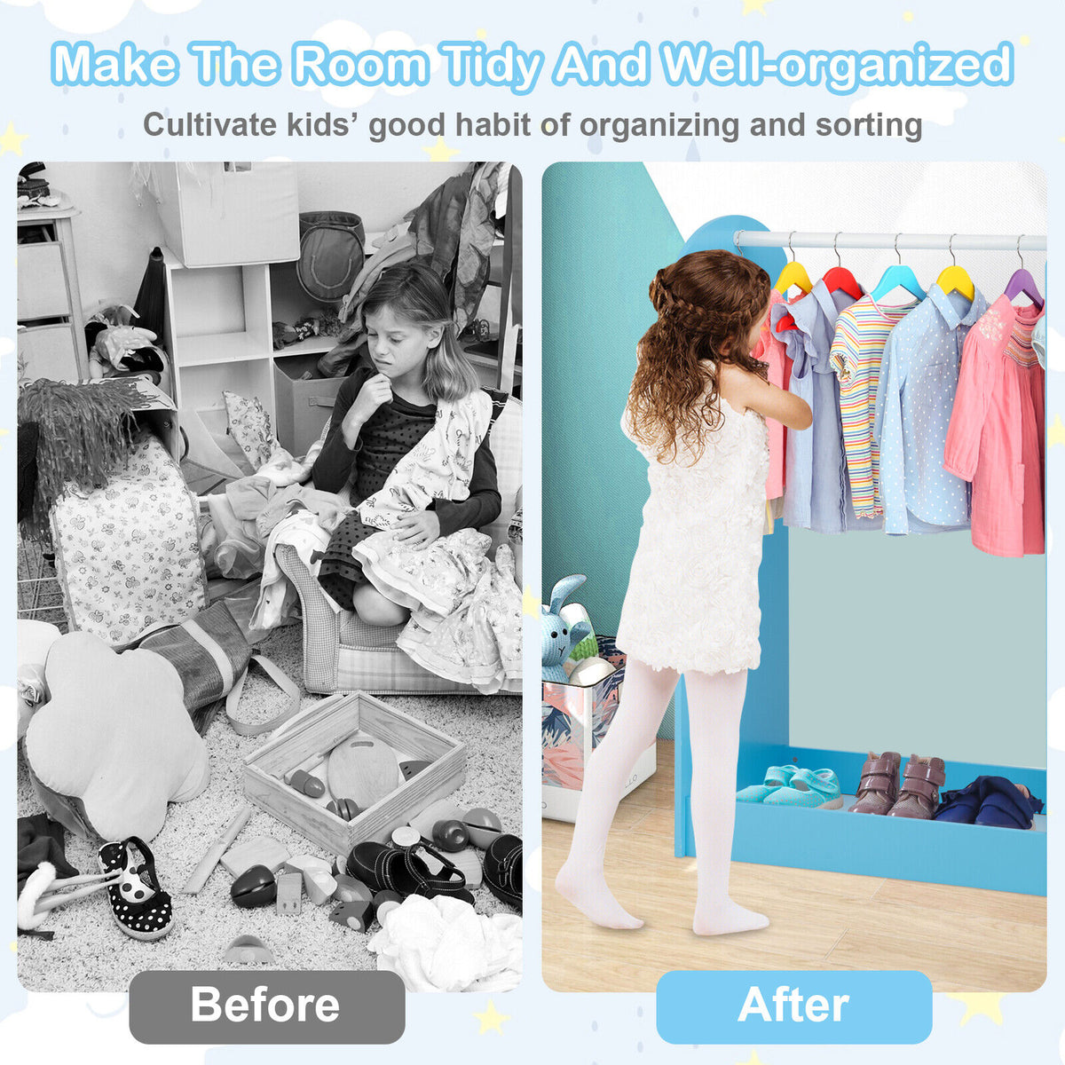 Kids Dress Up Storage with Mirror