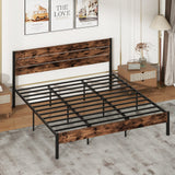 Full/King/Queen/Twin Size Bed Frame with High Headboard and Mute Bar