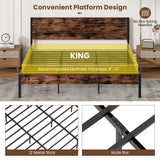 Full/King/Queen/Twin Size Bed Frame with High Headboard and Mute Bar