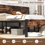 Full/King/Queen/Twin Size Bed Frame with High Headboard and Mute Bar