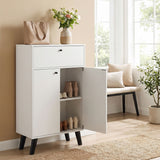 Kitchen Buffet Cabinet with 1 Drawer 2 Doors and Adjustable Shelf-White