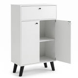 Kitchen Buffet Cabinet with 1 Drawer 2 Doors and Adjustable Shelf-White