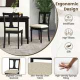 Set of 2 Kitchen Dining Chair with Linen Fabric and Storage Space