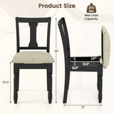 Set of 2 Kitchen Dining Chair with Linen Fabric and Storage Space