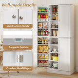 Kitchen Pantry Cabinet 65.5 Inch Freestanding Tall Buffet Cupboard