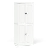 Kitchen Pantry Cabinet with 2 Adjustable Shelves and Anti-Tipping Kits for Living Room