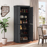 Kitchen Pantry Cabinet with 2 Adjustable Shelves and Anti-Tipping Kits for Living Room