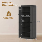 Kitchen Pantry Cabinet with 2 Adjustable Shelves and Anti-Tipping Kits for Living Room