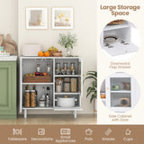 Kitchen Sideboard with Glasses Holder for Living Room Dining Room-White