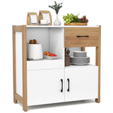 Kitchen Storage Cabinet with Drawer Pull-Out Shelf and 2 Doors-White