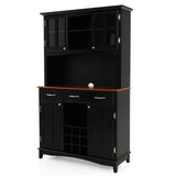 Wood Buffet Hutch Cabinet with 3 Large Drawers