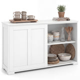 Kitchen Storage Cabinet with Wood Sliding Door