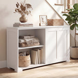 Kitchen Storage Cabinet with Wood Sliding Door