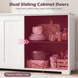 Kitchen Storage Cabinet with Wood Sliding Door