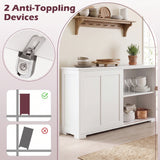 Kitchen Storage Cabinet with Wood Sliding Door