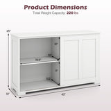 Kitchen Storage Cabinet with Wood Sliding Door