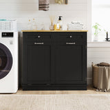 Kitchen Tilt Out Trash Cabinet with 2 Drawers and Adjustable Shelf
